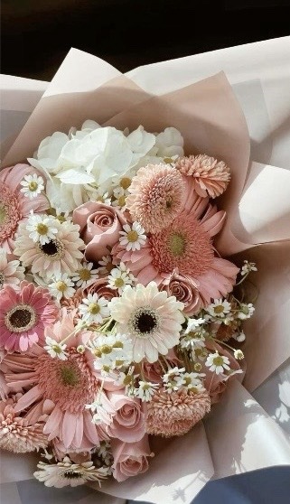 Ramo de Gerberas rosas y claveles