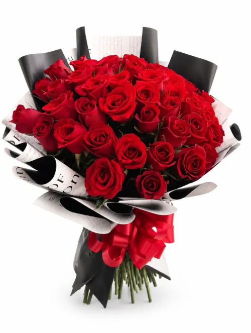Ramo de 48 rosas con baby breath