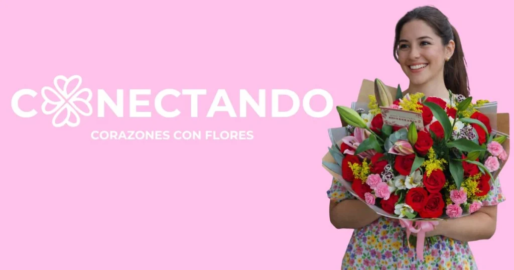 mujer con arreglo de flores en guatemala